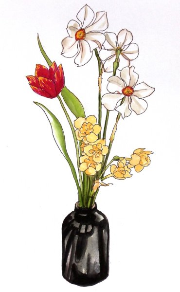 Икебана рисунок