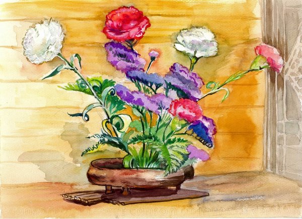 Икебана рисунок