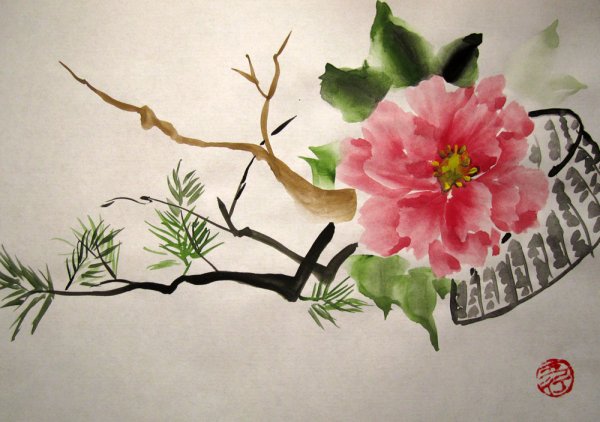 Икебана из весенних цветов