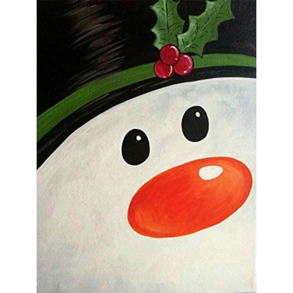 Снеговик гуашью