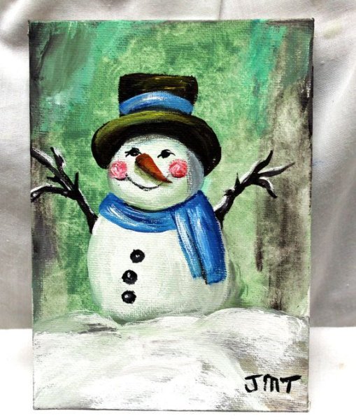 Правополушарное рисование Снеговик