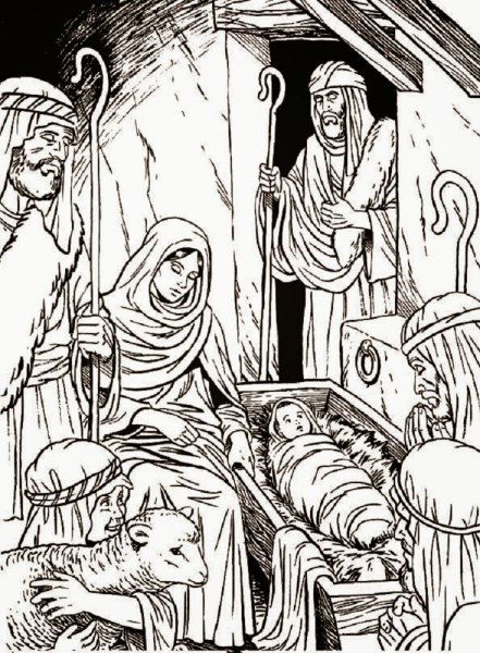 Рождение Иисуса Христа рисунок