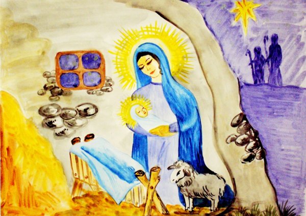 Рисунок на тему Рождество