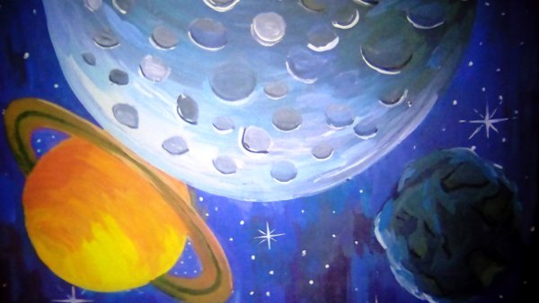 Космос рисунки красками