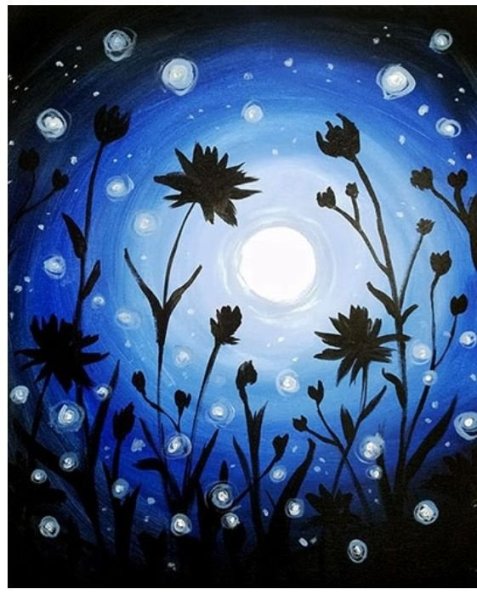 Правополушарное рисование Лунная ночь
