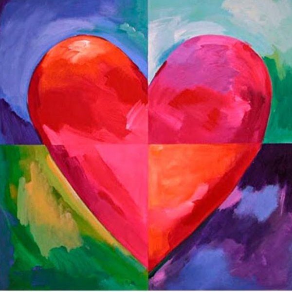 Сердце краской