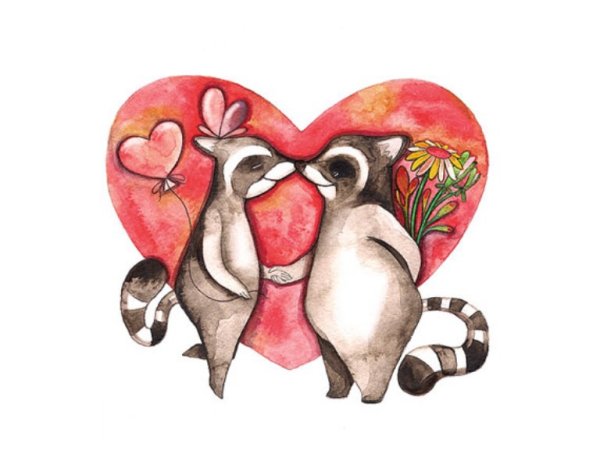 Валентинка гуашью