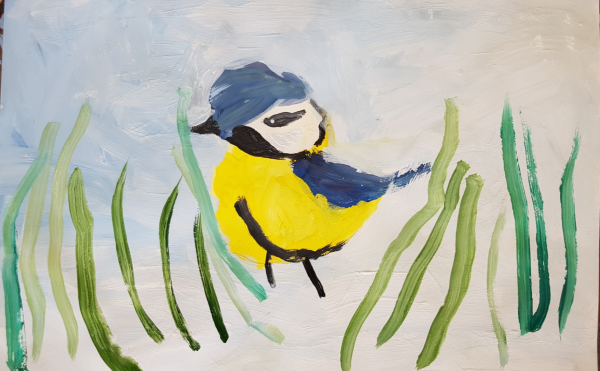 Синица гуашью