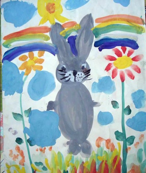 Заяц гуашью