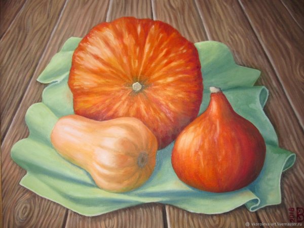 Тыква цветными карандашами