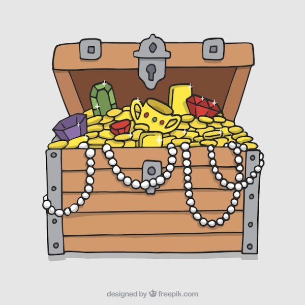 Сундук с драгоценностями рисунок