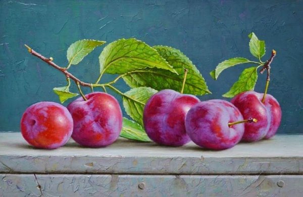 Слива акварель Андрияка