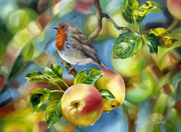 Птицы живопись американская художница