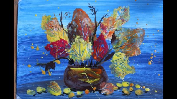 Монотипия осенний букет