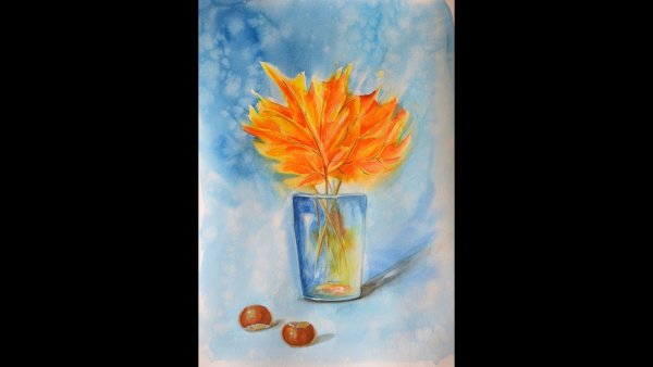 Рисование акварелью для начинающих осенний натюрморт