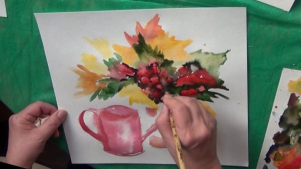 Осенний букет для рисования акварелью