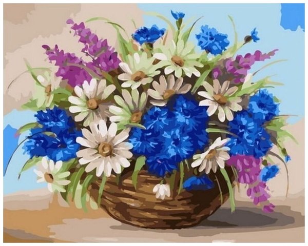 Полевые цветы акрилом на холсте