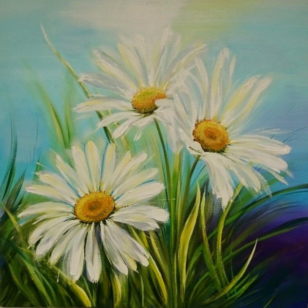 Ромашки акрилом