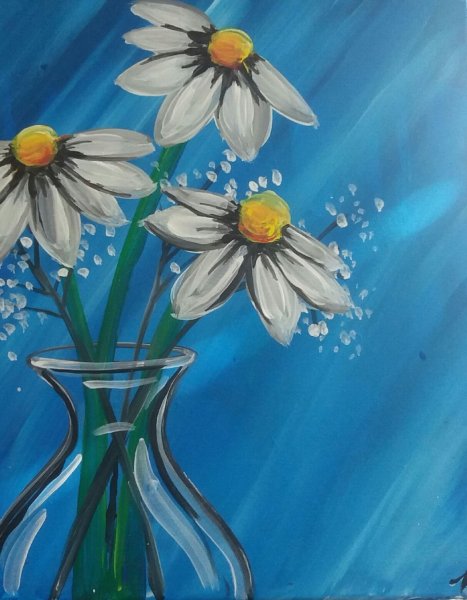 Ромашки гуашью