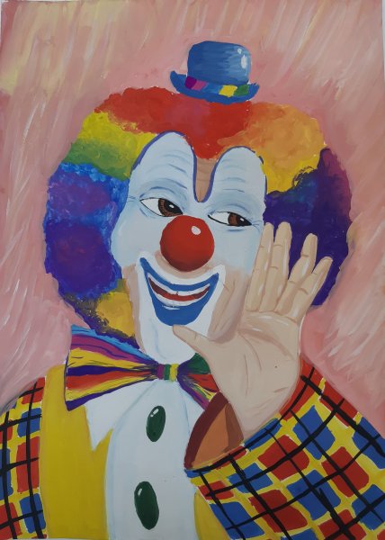 Рисование веселый клоун
