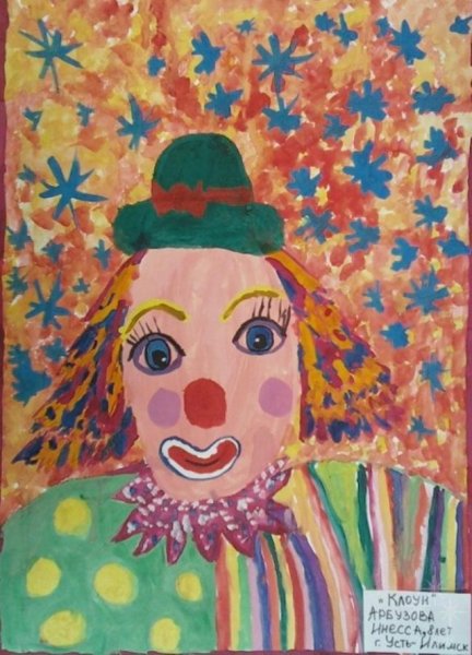 Клоун гуашью