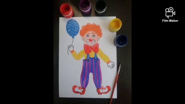 Клоун гуашью