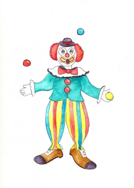 Рисуем портрет клоуна с детьми