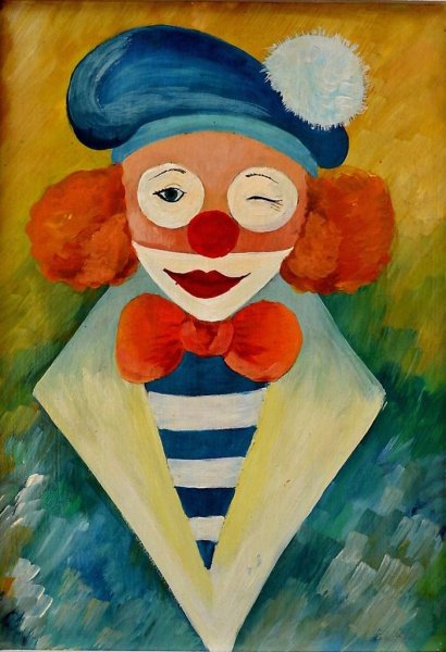 Клоун гуашью