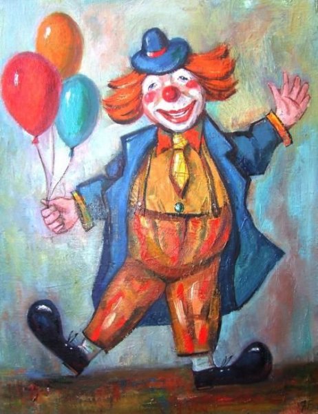 Клоун гуашью