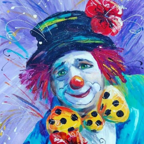 Клоун гуашью