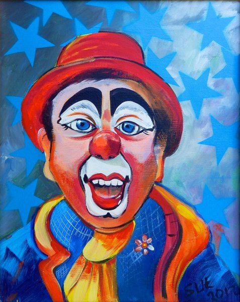 Рисование веселый и грустный клоун