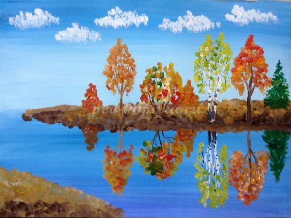 Рисование осеннего пейзажа