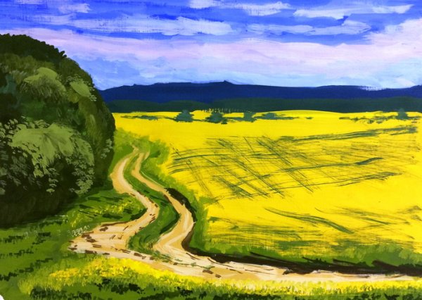 Живопись масло мастихин Солнечный пейзаж