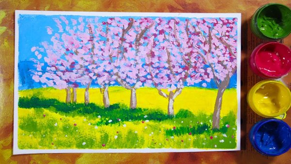 Рисование гуашью в детском саду