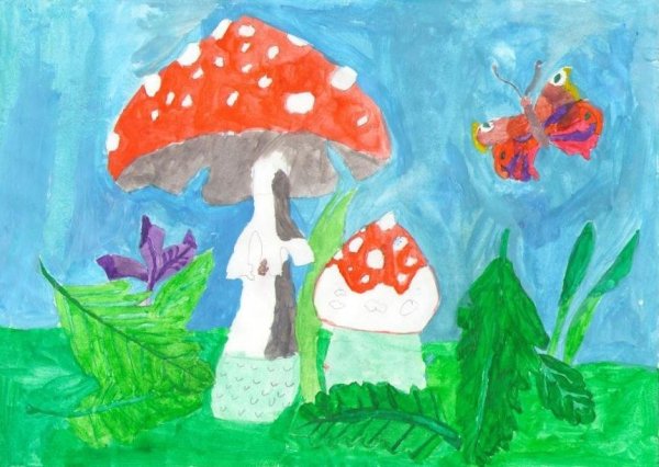 Рисование с детьми грибы