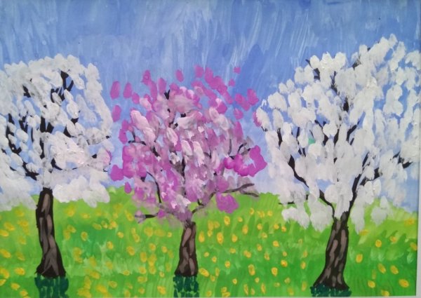 Рисование Цветущая Весна