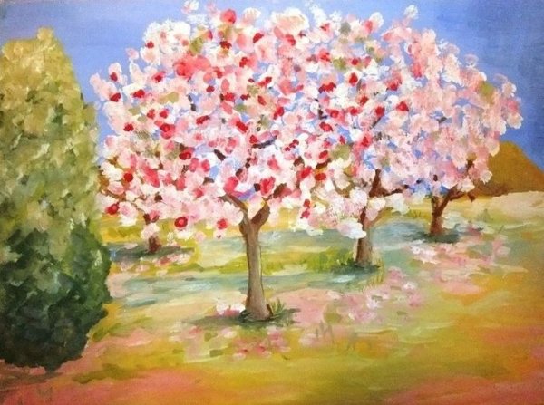 Рисование Цветущий сад