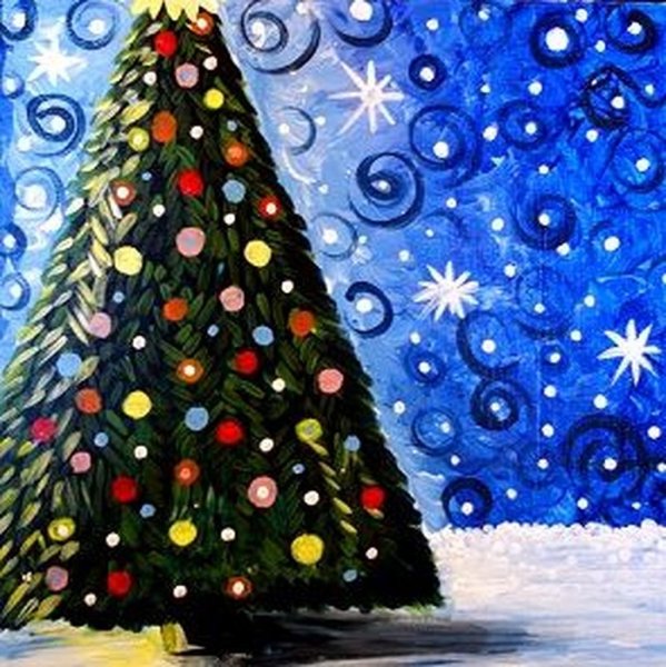 Елка гуашью