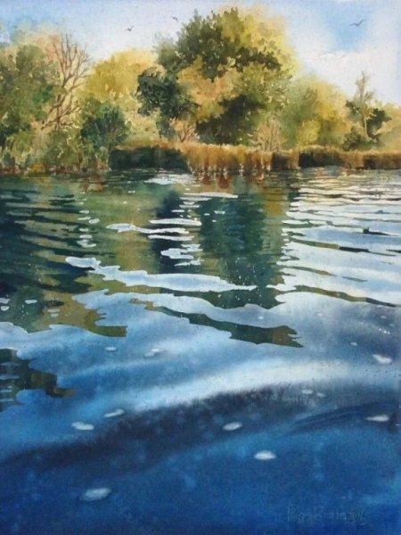 Акварельные пейзажи с водой