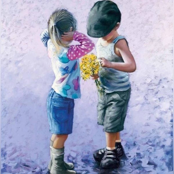 Мальчик и девочка живопись