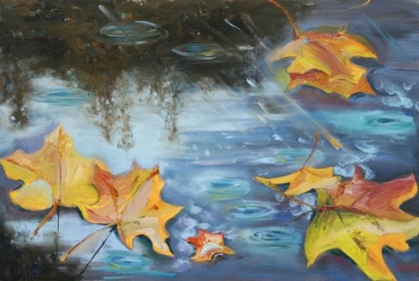 Лужа акварелью