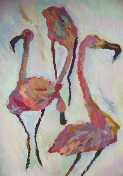 Рисование с детьми Фламинго