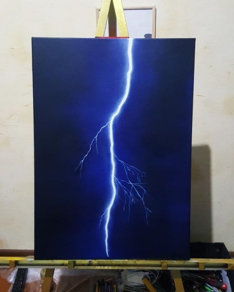 Молния красками