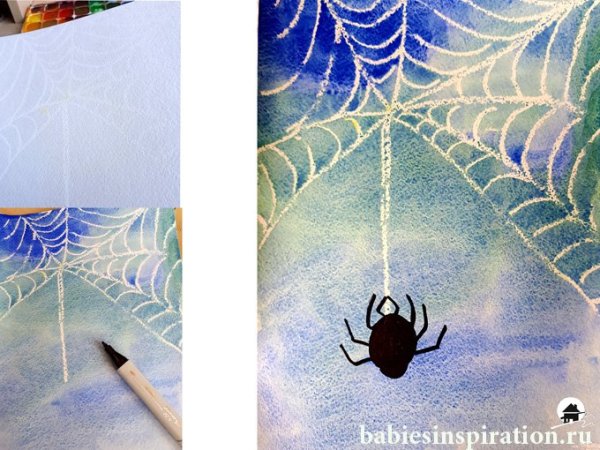 Рисование паутинки