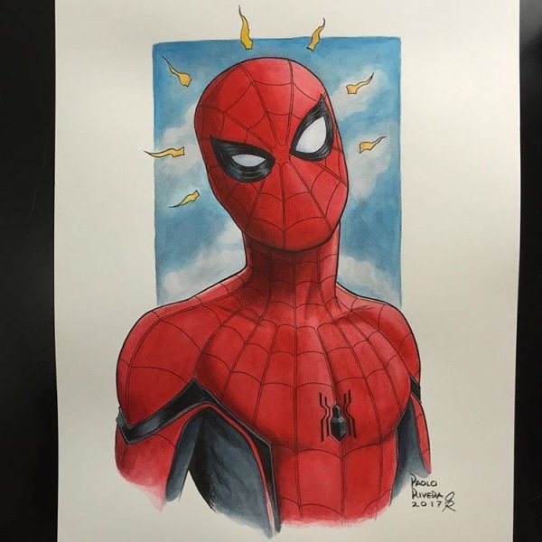 Нарисовать Марвел человек паук