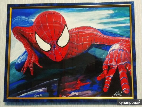 Спайдермен гуашь