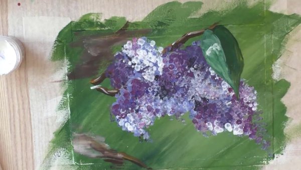 Сирень в правополушарном рисовании