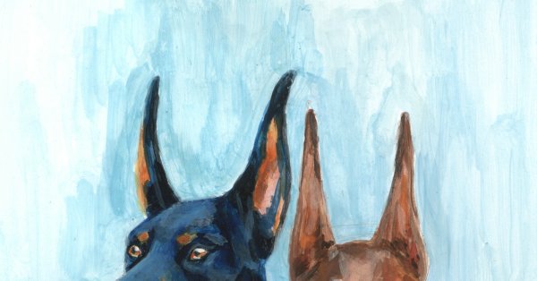 Рисунки собак гуашью