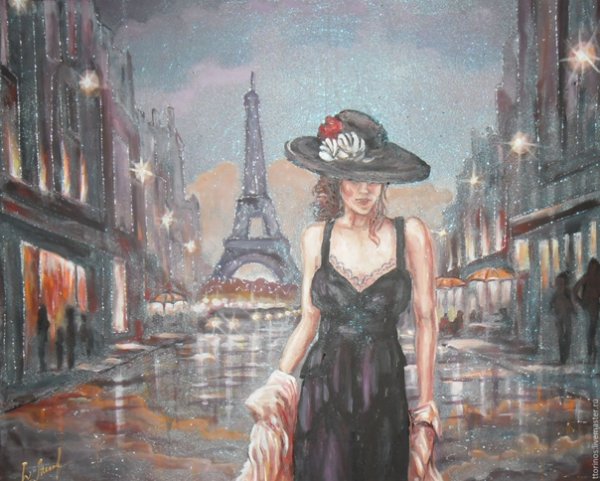 Девушка в шляпе рисунок