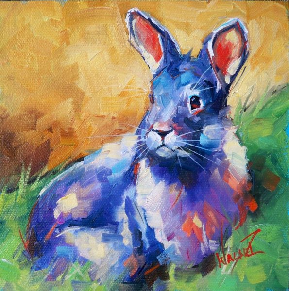 Зайчик живопись